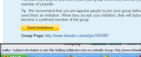 linkedin screenshoot with statusbar