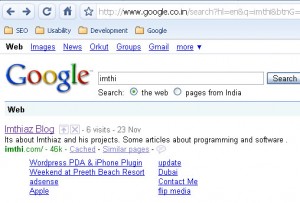 Google sitelink for imthi.com